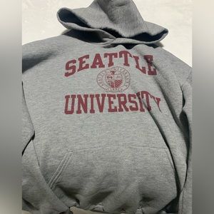 grey/maroon seattle uni hoodie (unisex) - russell athletics
